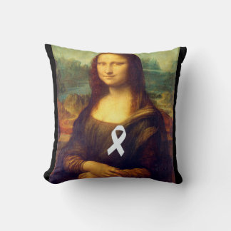 Coussin Mona Lisa Au Ruban Blanc