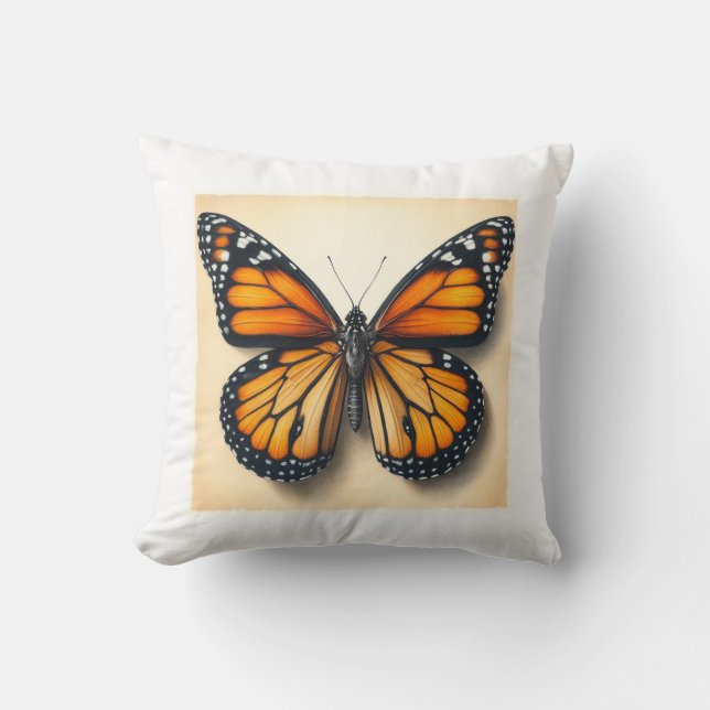 Coussin Monarch butterfly 060624IREF107 - Watercolor (Recto)