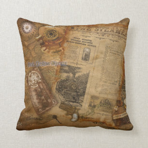 Coussin Monde de Steampunk de prof. J. Byrnes's