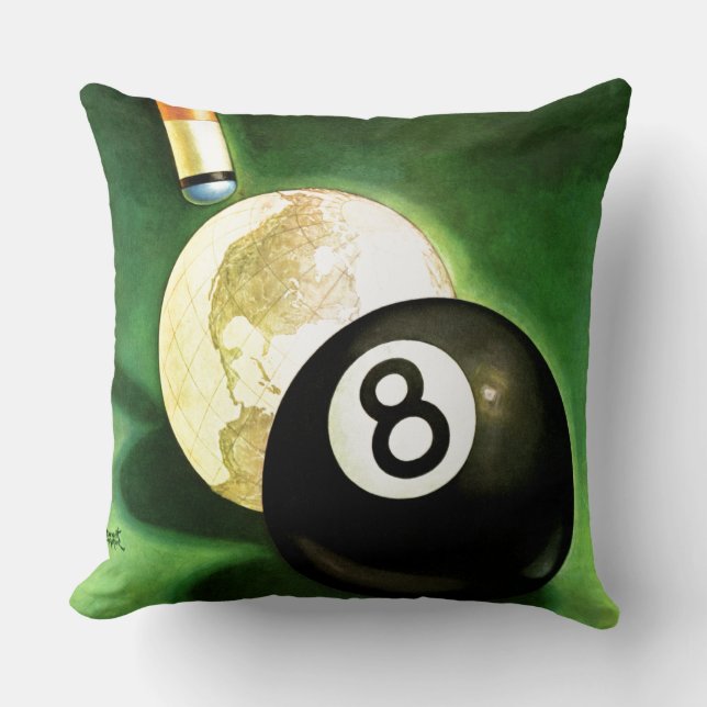 Coussin Monde en boule de cue (Recto)