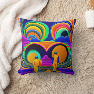 Coussin Monde psychédélique