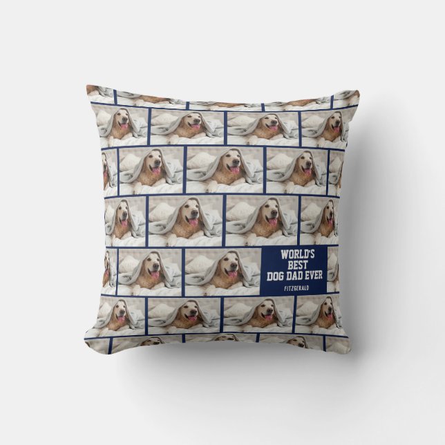 Coussin Mondes photo personnalisés Best Dog Papa (Recto)