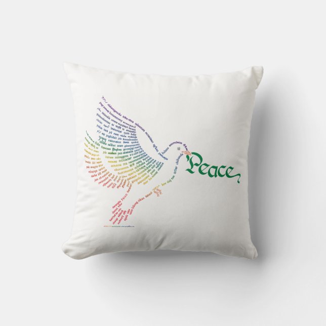 Coussin mondial de la colombe de la paix (Recto)
