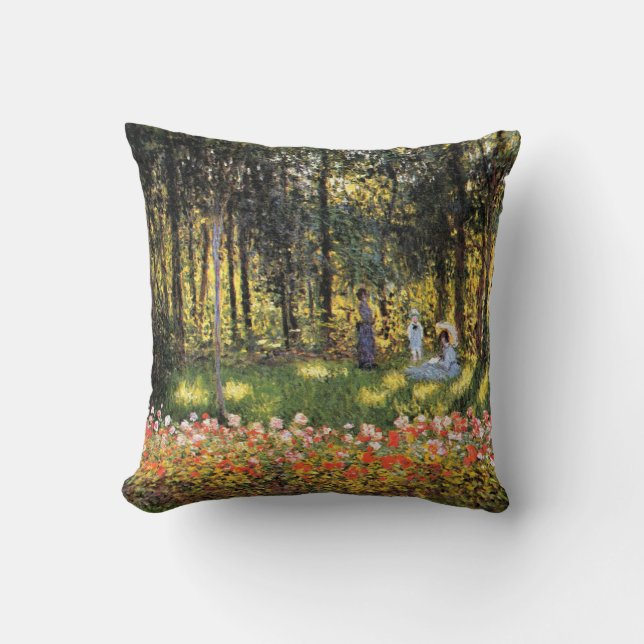 Coussin Monet - La famille de l'artiste dans le jardin (Recto)