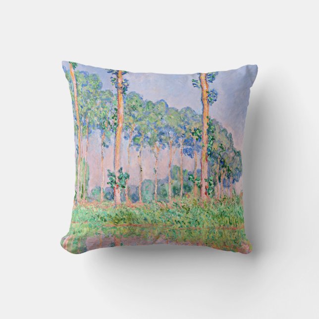 Coussin Monet - Poplars, effet rose (Recto)