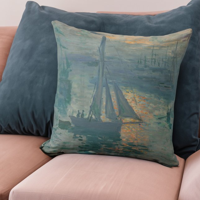 Coussin Monet Sunrise Marine Impressionnisme peinture (Créateur téléchargé)