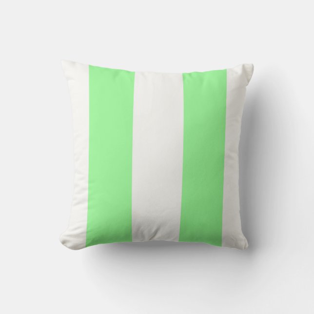 Coussin Monnaie verte et blanche Énorme Motif à rayures (Recto)