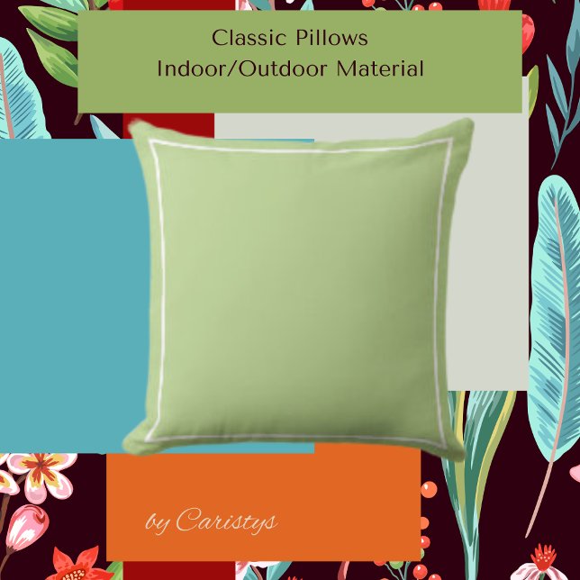 Coussin Monnaie verte solide avec finition blanche (Créateur téléchargé)