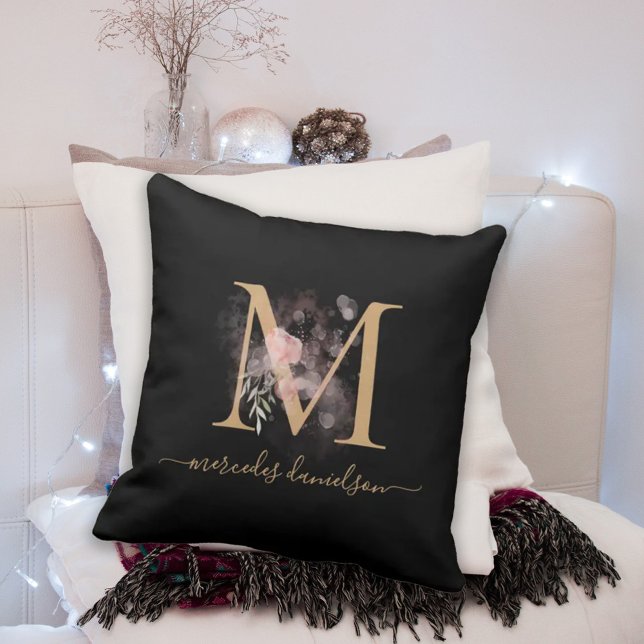 Coussin Monogram de Floral (Créateur téléchargé)