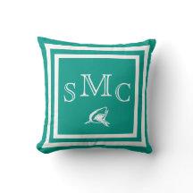 MONOGRAM Solide turquoise aqua bleu Shark plain co