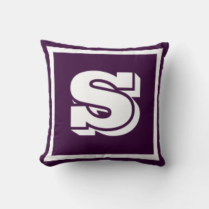 Coussin MONOGRAM Violet Uni Tissu Doux Raisin Foncé Oreill