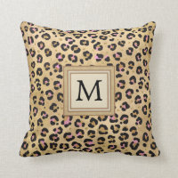 Monogramme animal sauvage Empreinte de léopard ros