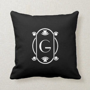 Coussin Monogramme Art déco