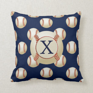 Coussin Monogramme Baseball Balls motif sportif