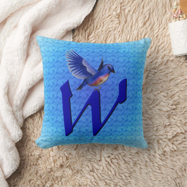 Coussin Monogramme Bluebird Initial W (Couverture)