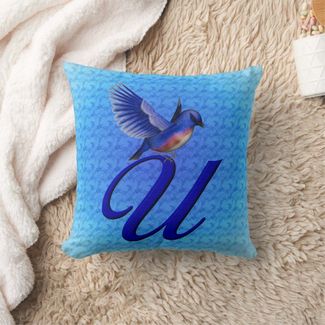 Coussin Monogramme Bluebird Initiale U (Couverture)