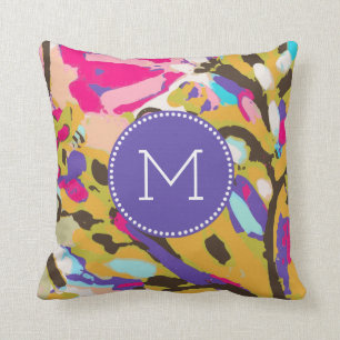 Coussin Monogramme   Boho rose I floral
