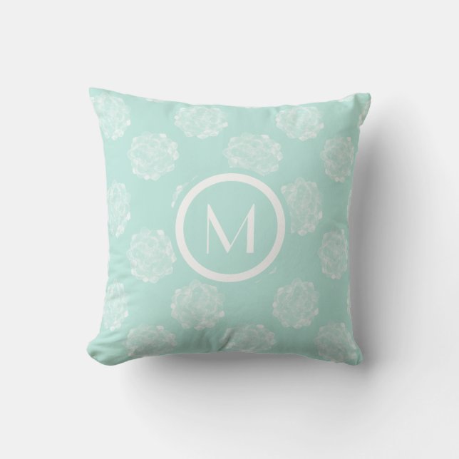 Coussin Monogramme | Bonheur des Plantes | Pastel Succulen (Recto)