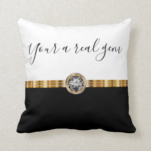 Coussin Monogramme classique Faux Bling Rhinestone Lancer 
