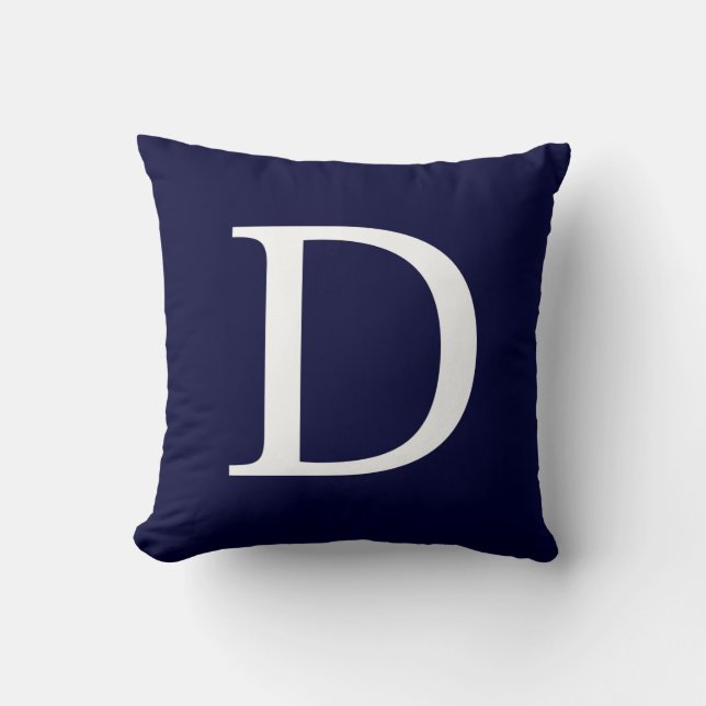 Coussin Monogramme D Sur Navy Blue (Recto)