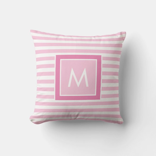 Coussin Monogramme de bébé personnalisé (Recto)