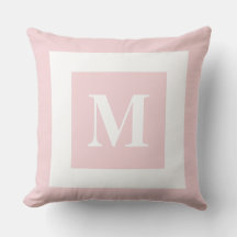 Coussin monogramme de bloc classique avec bordure