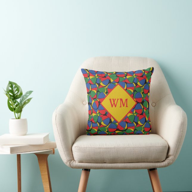 Coussin Monogramme de boules de jonglage (Chaise)