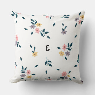 Coussin Monogramme de charme en fleurs