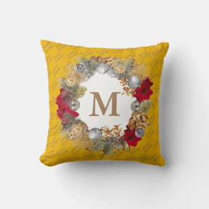 Coussin MONOGRAMME DE CRÉDIT DE Noël Jaune