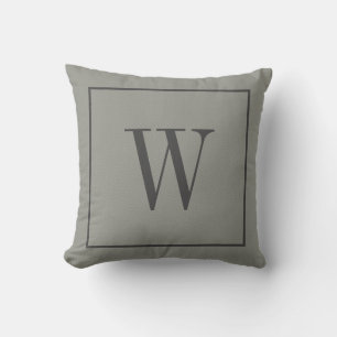 Coussin Monogramme de designer initiale en texture fausse