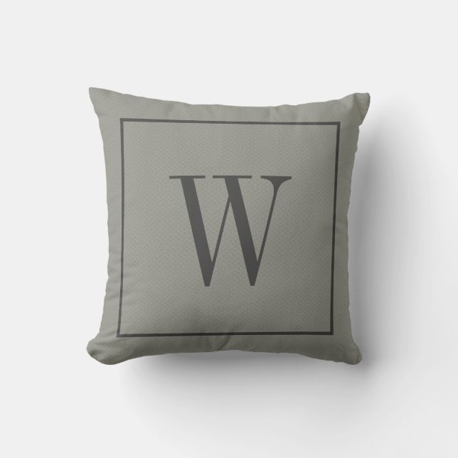 Coussin Monogramme de designer initiale en texture fausse  (Recto)