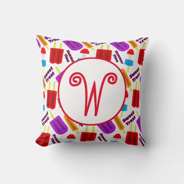 Coussin Monogramme de la barre de jus congelée en été (Recto)