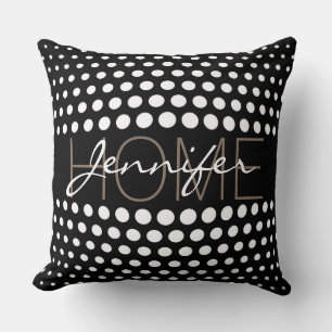 Coussin monogramme de la maison pois blanche