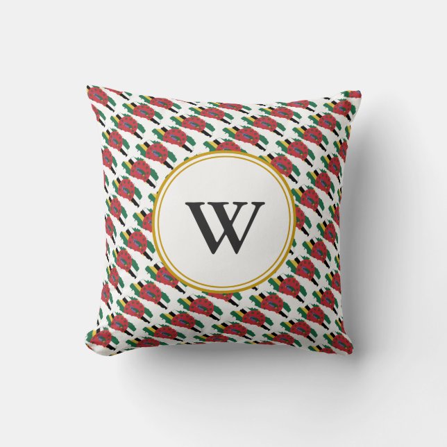 Coussin Monogramme de la nation bénie de DOMINICA (Recto)