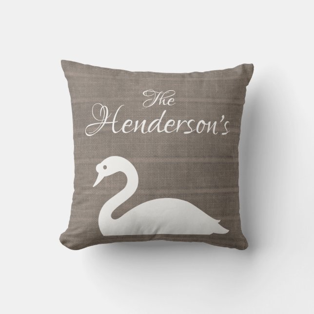 Coussin Monogramme de la toile de jute | de Faux de (Recto)