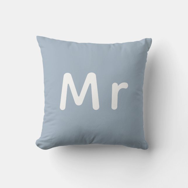 Coussin Monogramme de mariage M. et Mme  (Recto)