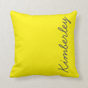 Coussin Monogramme de néon jaune vif mode tendance Couleu