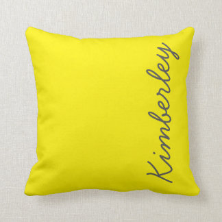Coussin Monogramme de néon jaune vif mode tendance Couleur