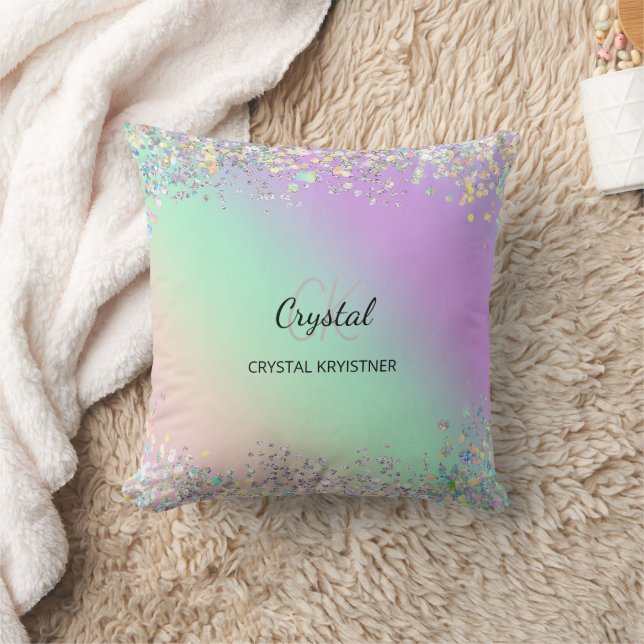 Coussin Monogramme de Parties scintillant Holographique mo (Couverture)