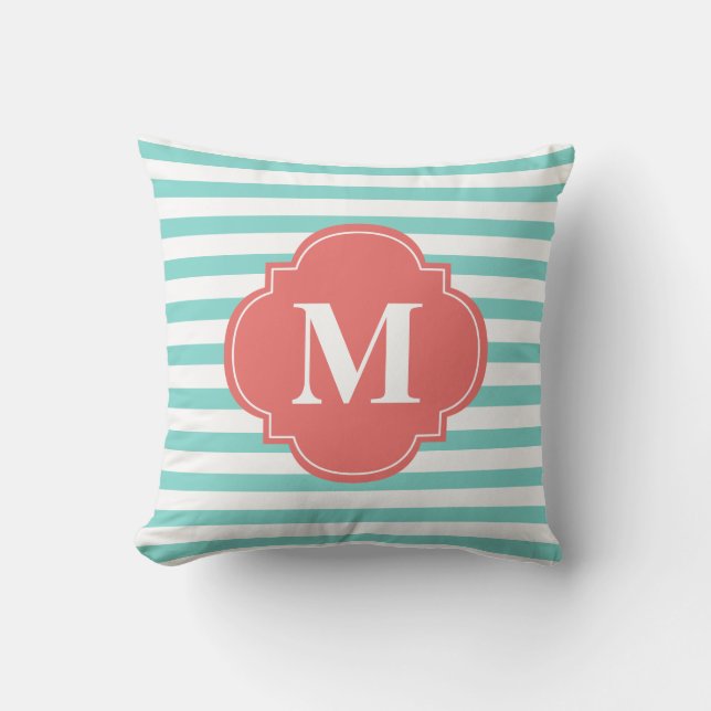 Coussin Monogramme de pinces et de coraux (Recto)