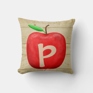 Coussin Monogramme de pomme rouge