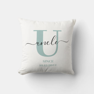 Coussin Monogramme de script élégant oncle