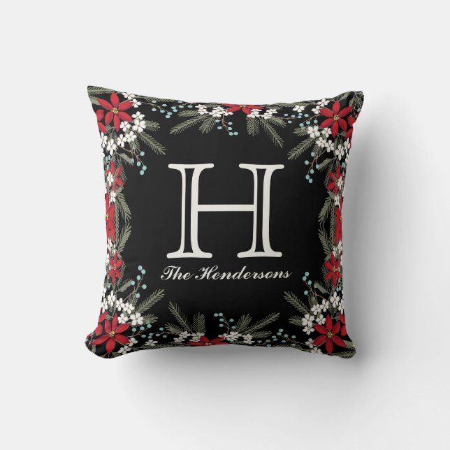 Coussin Monogramme de vacances thème Floral Décor (Recto)