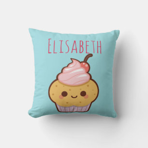 Coussin Monogramme doux de petit gâteau de kawaii mignon