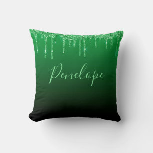 Coussin Monogramme élégant à goutte de Parties scintillant