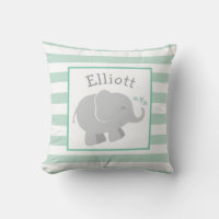 Monogramme éléphant gris et menthe moderne