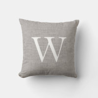 Monogramme en toile de jute grise rustique