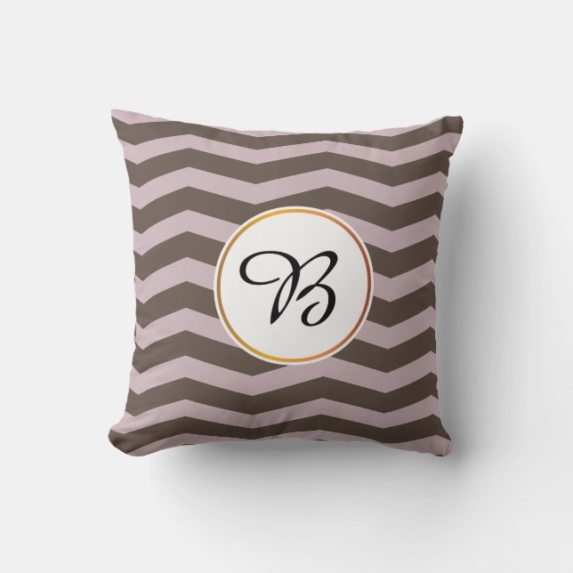 Coussin monogramme et chevron (Recto)