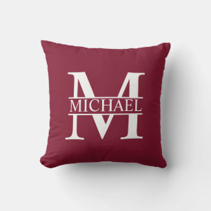 Coussin Monogramme et nom personnalisés