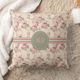 Coussin Monogramme floral lunaire